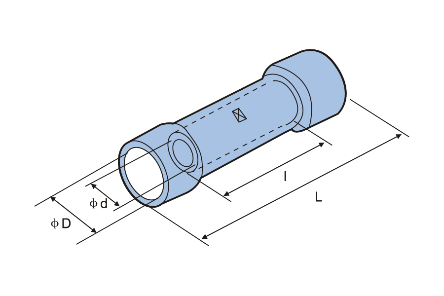 Conector de tope paralelo aislado de tubo corto