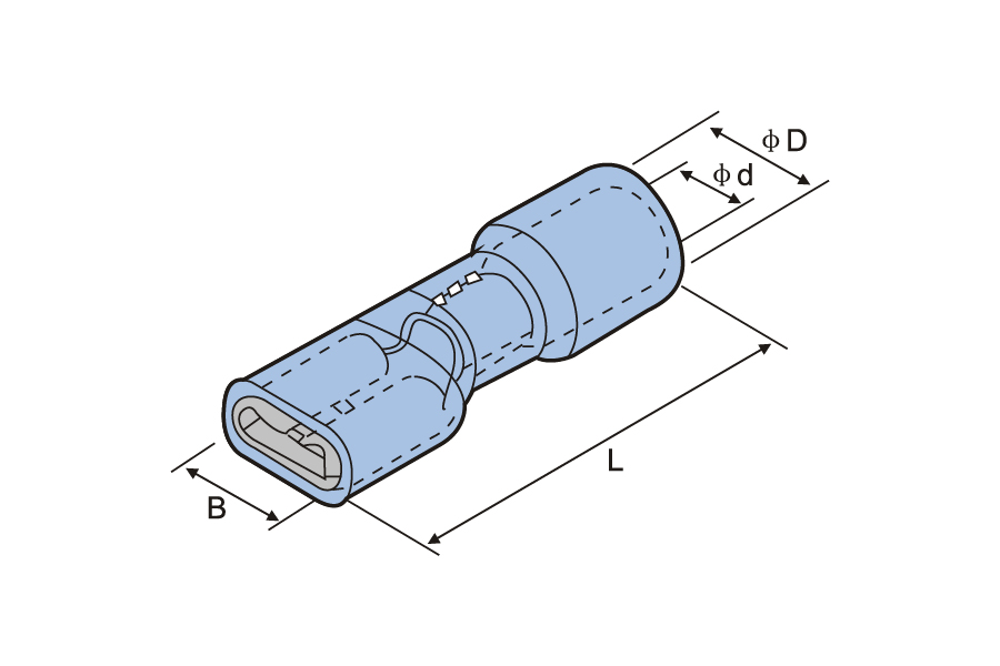 Disconnector femenino totalmente aislado de vinilo