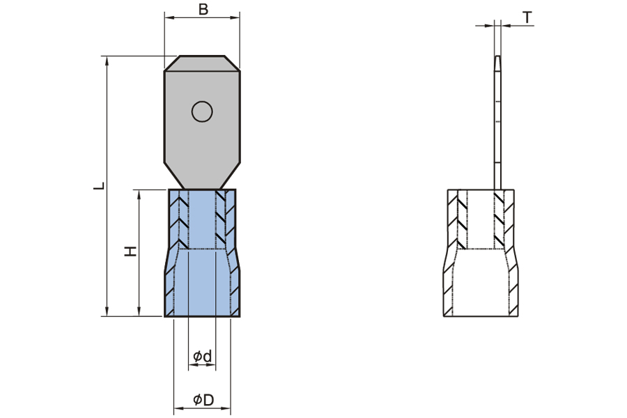 Desconector masculino preislado de vinilo