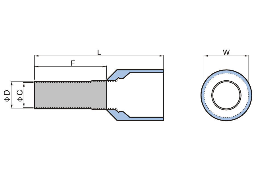 Terminal tubular pre-aislado (asociado)
